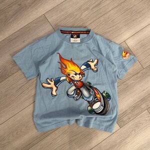 Rare Vintage 90’s Kids Flamehead USA T Shirt Skateboard Skater Crew Logo